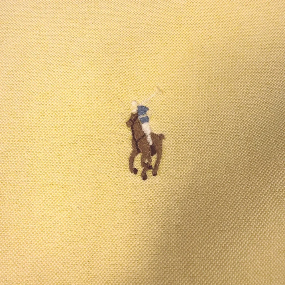 Ralph Lauren Button Down Shirt Large Yellow Cotton Oxford Long Sleeve Pony Logo